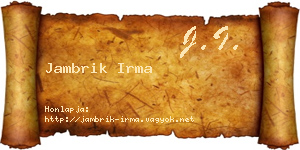 Jambrik Irma névjegykártya