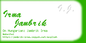 irma jambrik business card